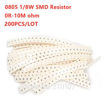 200PCS SMD 0805 1/8W 5% Chip Rezistors 0R~10M 0R ~ 10M 0 10R 100R 270R 330R 470R 1K 4.7 K 10K 47K 220K 0 10 100 470 ohm Resistanc