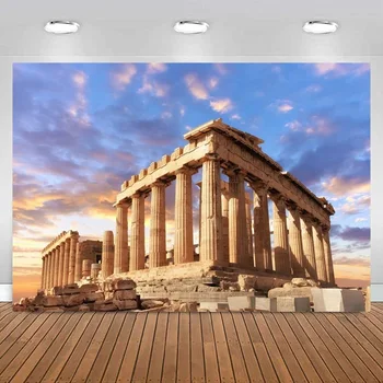 Saulrieta Grieķija Parthenon Banner Apdare Fons Slavenā Pils Seno Atēnu Akropoles Tempļu Kolonnas, Fotogrāfijā Fona