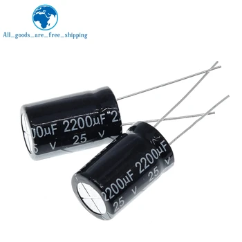 TZT 10 gab. Alumīnija elektrolītisko kondensatoru 2200 uF 25 V 10 * 20 mm frekuensi tinggi Radial Elektrolītiskos kapasitor