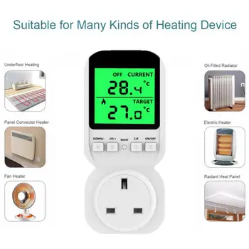 Digitālā Thermoregulator Temperatūras Sensoru, Taimeris Ligzda Smart termostats 220V slēdzis, ES Termostats Apkurei