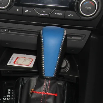 LS AUTO Genine ādas pārnesumu stick shift knob vāks Mazda AXEL PIE auto piederumi Gadījumā ppc cpr pildspalvas vāciņš pārnesumu pārslēgšanas slēdzis