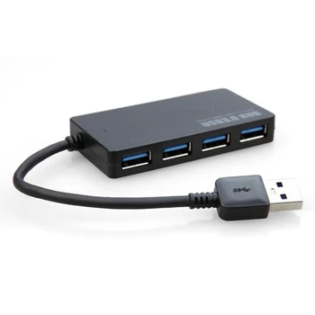 USB 3.0 Hub 4 Ports ātrgaitas Slim Kompakts Izplešanās Sadalītājs