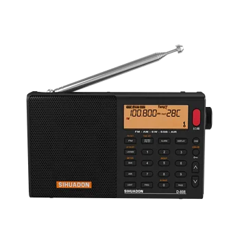 D-808 Portatīvo Profesionālā Digitālā Radio FM Stereo/Īsviļņu/MW/LW/SSB Gaisa Joslā Vairāku Joslu Uztvērējs