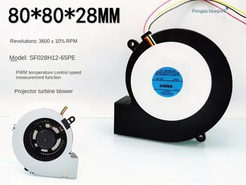80*80*28MM SF8028H12-65PE Projektoru 8cm Turbo Ventilatoru 12V 0.35 Temperatūras Kontroles PWM Ventilators 8028