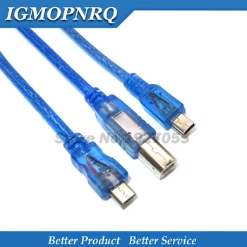 30cm USB Kabelis Uno r3/Nano/MEGA 2560/Leonardo/Pro mikro/TĀ Zilā Augstas Kvalitātes tipa USB/Mini USB/Micro USB 0.3 m