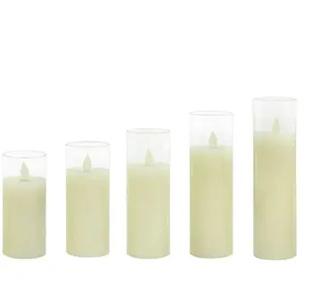 Pārvietojas Dejas dakts Pīlārs sveču Gaismā Parafīna Vasks, Elektriskie LED Sveces Stikla Mājās Bārs Puse galda Dekorēšana Augstums 10cm~30cm