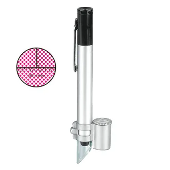50x, LED Apgaismojums Pildspalvu Stila Kabatas Mikroskopu, Palielināmais Stikls ar Lasīšanas Svari Portatīvie Lupa