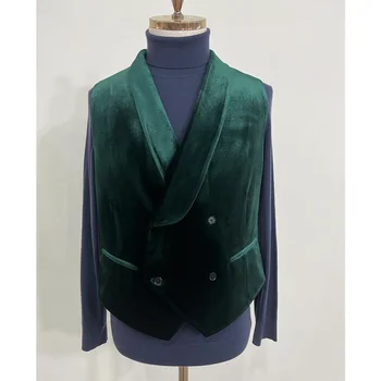 Nekustamā Foto Zaļā Samta Vīriešu Uzvalks, Veste Slim Apakškrekls Pasūtījuma Izgatavotu Lielu Lielo Izmēru/Oficiālu Kāzu Modes Apģērbu Unikālo Dizainu