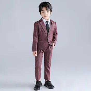 Rudens Britu Stila Skaists Zēns, Dzidri Krāsu Uzvalku Uzstādīt Kleitu Bērnu Posmā Catwalk Uzņēmēja Kleita, Kostīms Bērniem, Žakete, Bikses Apģērbs