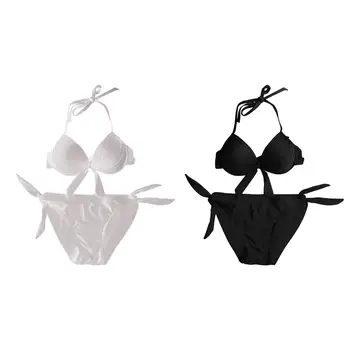 Pavada peldkostīms V Kakla Polsterēta Pavada Bikini Komplekti Sievietēm Divas Gabals Peldkostīms Kluba Vasaras Sieviešu Brīvdienas Ūdens Parks