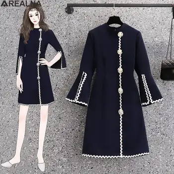 Kleitas, sievietēm 2023 vasaras izlīdzināšanu piedurknēm mini puse kleita Xiaoxiangfeng Pogu zaudēt korejas Modes Birojs kleita vestidos 4XL