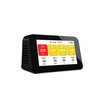 Gaisa Kvalitātes Monitors PM2.5 PM1.0 PM10 CO2 TVOC Daļiņu Detektoriem Gaisa Kvalitāti, Detektora Temperatūras un Mitruma Monitors