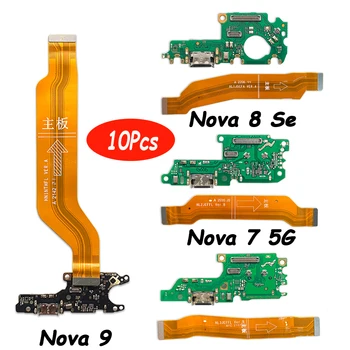 10Pcs Testēts Jauns Huawei Nova 7 Pro Se 8 9 10 USB Lādētāju Valdes Savienotājs Uzlādes Doks Flex Cable Rezerves Daļas