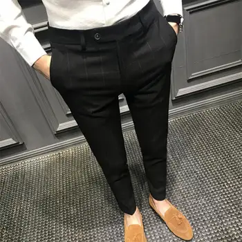 Vīriešu Pavasara Rudens Modes Biznesa Gadījuma Garās Bikses, Uzvalks, Bikses Vīriešu Elastīgs Taisni Formālās Bikses Vīriešu Uzvalku Bikses pantalone