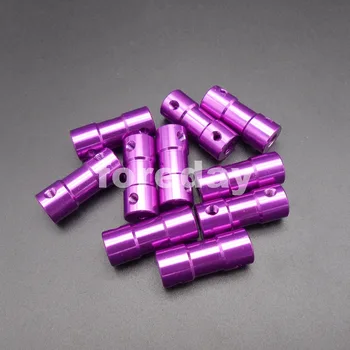 HQ 10PCS Alumīnija Violeta 2.3 - 4mm Vārpstu, Mehānisko Elastīgu Sakabes Savienotājs, L: dia 25mm. 10mm+2Spanners uzgriežņu atslēgas 2.3-4 *FD481X10+2 JAUNAS