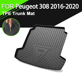 Auto Aizmugurējā Bagāžnieka Vāka Mat Peugeot 308 2016-2020 TPE Ūdensizturīgs neslīdoša Gumijas Starplikas, Kravas Aksesuāri