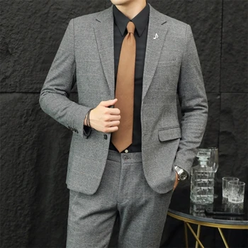 2023 Vīriešu Kāzu Uzvalks (uzvalks + Bikses) Stilīgs un Skaists, korejiešu Versija Slim Līgavainis Kāzu Kleitu, Uzvalku divdaļīgs Kostīms
