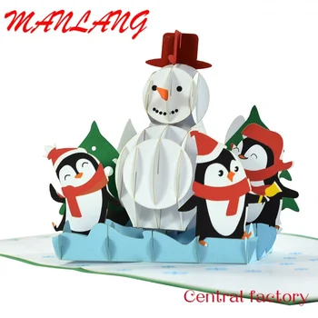 Pasūtījuma Labākā Izvēle Vairumtirdzniecības un individuāls Dizains Ziemassvētku 3D Apsveikuma Popup Papīra Kartēm Taras Apsveikuma kartiņu piegādātājs