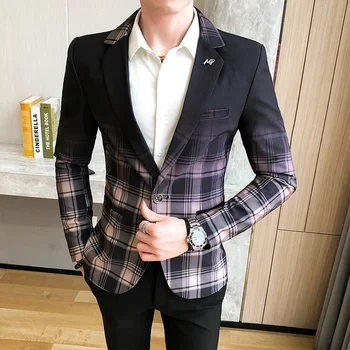 Augstas Kvalitātes Žakete Vīriešu korejas Izdevums Tendence Elegants Modes Vienkāršu Pusi, Liecina Biznesa Gadījuma Džentlmenis Slim Uzvalks Jaka
