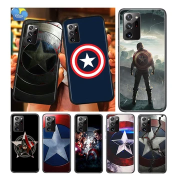 Captain America Logo Samsung Galaxy A73 A33 A71 A72 A51 A52 A12 A22 A32 A21S 4G 5G Silikona Soft Black Telefonu Gadījumā