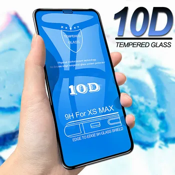 2gab 10D Izliektas Malas 9H Rūdīts Stikls iPhone X Xs XR 11 12 13 mini 14 Pro Max 6S 6 7 8 Plus Pilnībā Segtu Ekrāna Aizsargs