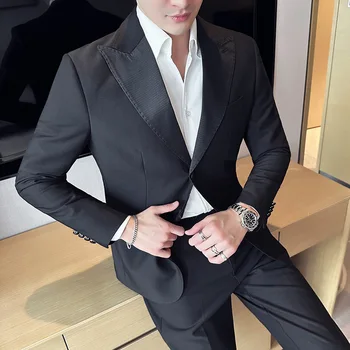 Boutique Vīriešu Modes Gadījuma korejiešu Versiju Vecākais Sajūtu Slim Džentlmenis Apdare Modes Dizaina Sajūta, Hostings Žakete