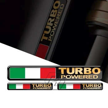 3D Itālijas Karogu Turbo Powered Uzlīme Motociklu Tvertne Decal Auto Astes Turbo Uzlīmes