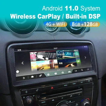 8+128G Android 11 Carplay 8-core CPU par Jaguar XJ 351 2009-2016 Automašīnas Radio, magnetofons stereo Auto gps Navigācijas Headunit
