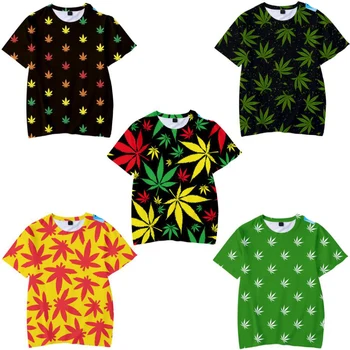 Zaļo Nezāļu Lapām 3D Druka T Kreklu, Sieviešu, Vīriešu Vasaras Modes Īsām Piedurknēm Smieklīgi Tshirt Grafikas Tees Harajuku Topi Streetwear