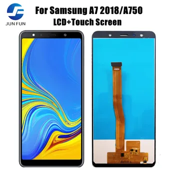 A750 LCD Samsung Galaxy A7 2018 A750 Displejs Ar Rāmi SM-A750F A750FN Touch Screen Digitizer Rezerves Daļas