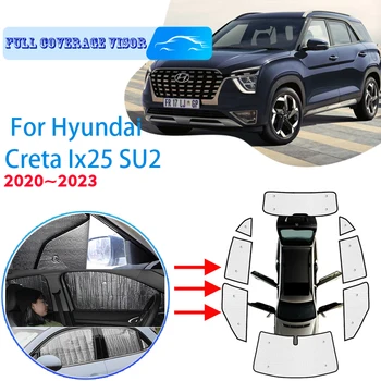 Pilnībā Aptver Saulessargi Par Hyundai Creta Cantus SU 2 2020~2023 Auto Piederumi Auto Saules Aizsardzības Vējstikli Sānu Logu Sejsegu