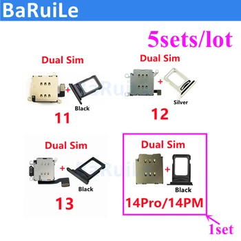 BaRuiLe 5sets iphone 11 12 14 Pro Max 13 XR Dual Sim Kartes Lasītājs Adapteris + Dual Sim paliktņa turētājs iPhone 14 Plus