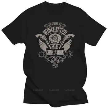 Vīriešu Winchester Pistoles Noma Pārdabisks T Kreklu, Kokvilnas Drēbes Jaunums Īsām Piedurknēm Tee Kreklu Grafiskais Iespiests T-Krekls