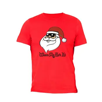 Mens, Kur Mans Ho ir? Neglīts Ziemassvētku Džemperis Santa Smieklīgi Puse Ziemā T-Krekls