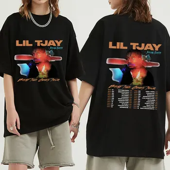 Reperis Lil Tjay T-krekli Beat Izredzes 2023 Tour Concer T-kreklu apdruka Vīriešu Sieviešu Vintage Hip Hop Lielgabarīta Kokvilnas T Krekls Streetwear
