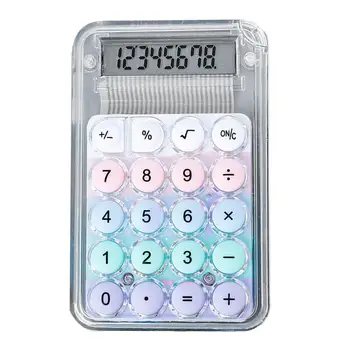 Mini 8 Ciparu Kalkulators, Liels LCD Displejs, Lielā Apaļā Poga Portatīvo Studentu Eksāmenu Izpētes Biroja Darbā