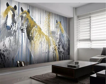 Custom tapetes, 3d anotācija zirgu dzīvojamā istaba guļamistaba sienas mājas dekoru TV fona 3d tapetes papel de parede