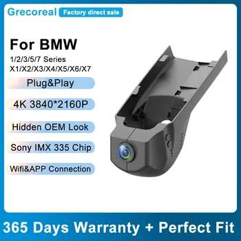 Grecoreal 4K Auto DVR BMW F48 F25 F26 F15 F16 F10, F11, F20 F21 F22 F45 F30 F34 F31 Wifi Dashcam Auto Dash Cam Kameru Melnā Kaste