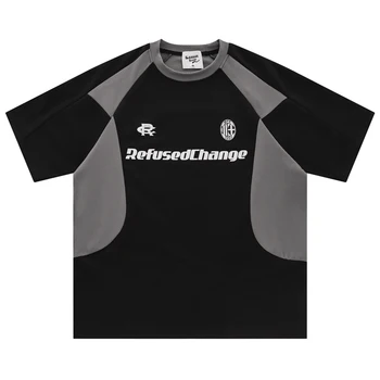 Raibs Krāsu Kontrasts Vīriešu T-krekls ar Īsām Piedurknēm Vasaras Pie Pleca Tshirts Cilvēks Sporta Stila Tee