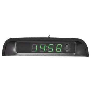 Auto Pulksteņi ar Nakts Displejs Termometrs Auto Iekšējā Stick-on Digital Watch Solar Powered 24 Stundu Auto Pulkstenis