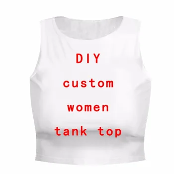 2019 Jauno Vasaras 3D Drukas DIY Pasūtījuma izgatavotu sieviešu apģērbu DIY tvertnes augšpusē sporta veste bez piedurknēm Kvalitāte Dropshipping