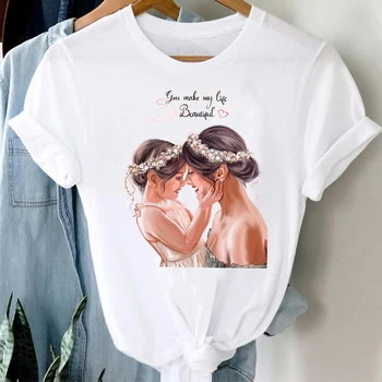 Ir 2021. T-krekli, Sieviešu 90s Akvarelis Zēns Dēls Karikatūra Stils Mamma Mamma Mamma Drēbes Grafiskais T Augšu Drukāt Sieviešu Tee T-Krekls