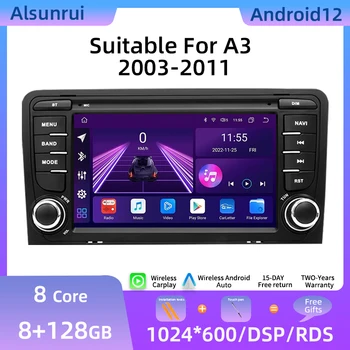 8 Core 2 din AutoRadio Android 12 Audi A3 8 11 P S3 2003-2012 RS3 Sportback Stereo Multimediju GPS Navigācijas Audio nodaļas Vadītājs vienību