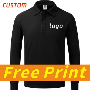 Atpūtas long piedurknēm POLO krekls pielāgots rudens un pavasara long piedurknēm atloks t-krekls ar logo drukāts un personalizētu dizaina em
