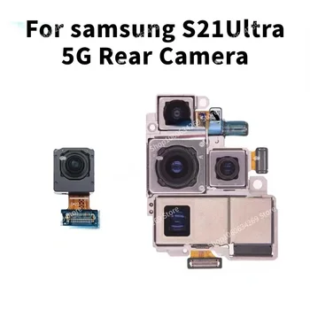 Oriģinālās Aizmugures Priekšējo Kameru Samsung Galaxy S21 Ultra 5G G998B G998U Frontālās Selfie Atpakaļ Aiz Kameras Modulis Rezerves Daļas