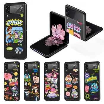 Disney Cute Rotaļlietas Stāsts Būtiska Samsung Galaxy Z Flip 3 4 5G Grūti DATORU, Telefonu Gadījumā Zflip3 Zflip4 Black Locīšanas Segtu Flip4 Flip3