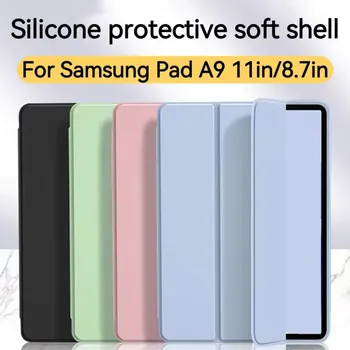 Samsung Pad A9 11 collu aizsardzības gadījumā, 8.7 Smart tablet silikona miega trifold stāvēt PU aizsardzības gadījumā