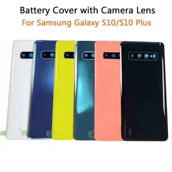 Akumulatora Vāciņu Aizmugurējo Mājokļu Samsung Galaxy S10 Plus Atpakaļ Gadījumā, Ja Durvis Ar Kameras Objektīvs+Adhensive Uzlīme