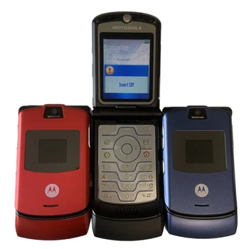 Sākotnējā RAZR V3 Motorola ne-viedtālrunis flip tālrunis dual rādīt papildu ātra zvanu lielo pogu liels skaņas USB lādējamu tālruni