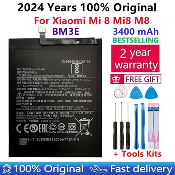 2024 100% Oriģināls Tālruņa Akumulatora BM3E Par Xiaomi Mi 8 Mi8 M8 Nekustamā 3400mAh Augstas Kvalitātes Rezerves Akumulatoru Bezmaksas Rīki+Uzlīmes
